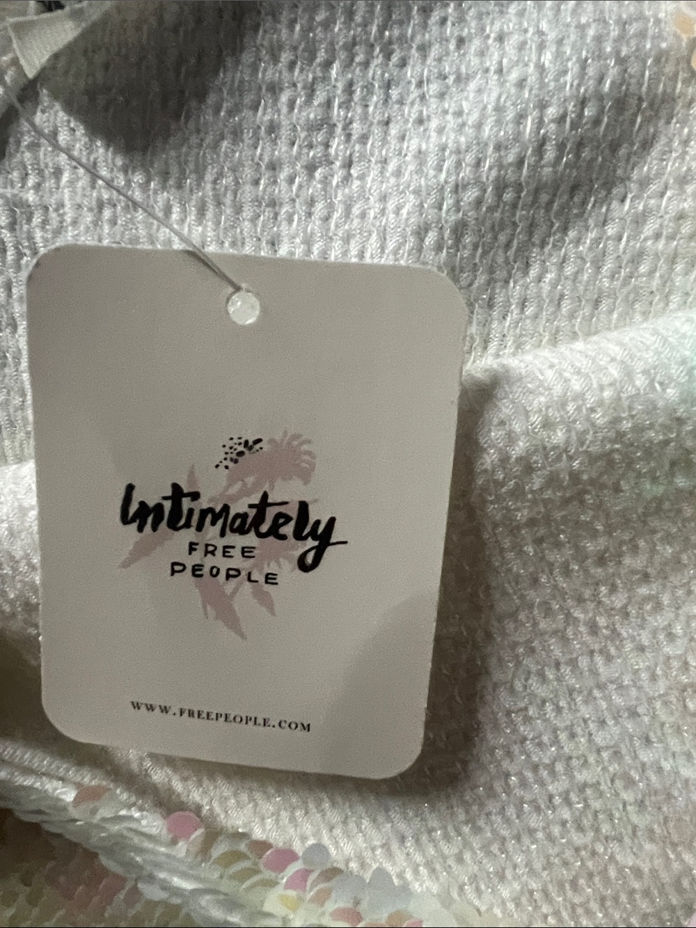Free People White Sequin Knit Bralette